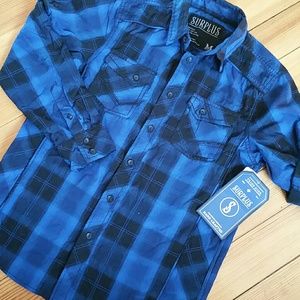 Surplus -Handcrafted Boys Plaid Button Up Shirt